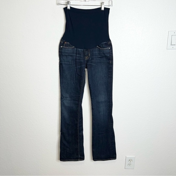 Hudson Women Size 27 Bootcut Maternity Blue Jean Dark Wash Stretch B5 - Picture 1 of 10